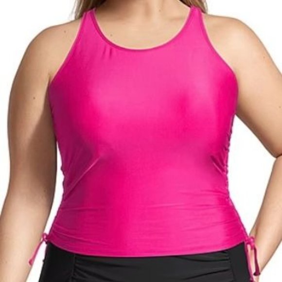Oasis NWT Sz 1X Athletic Pink Tankini Swimsuit Top - Picture 4 of 5